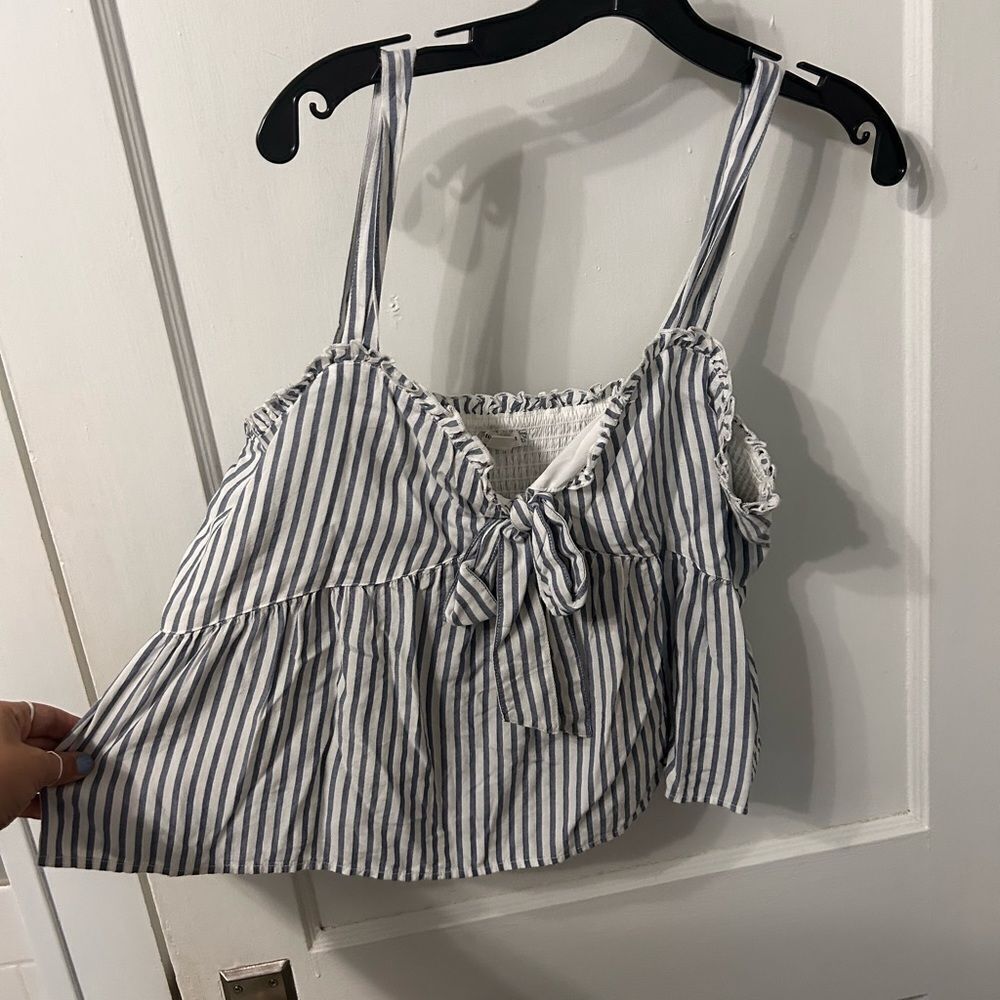 American Eagle Outfitters Navy and White Striped Camisole